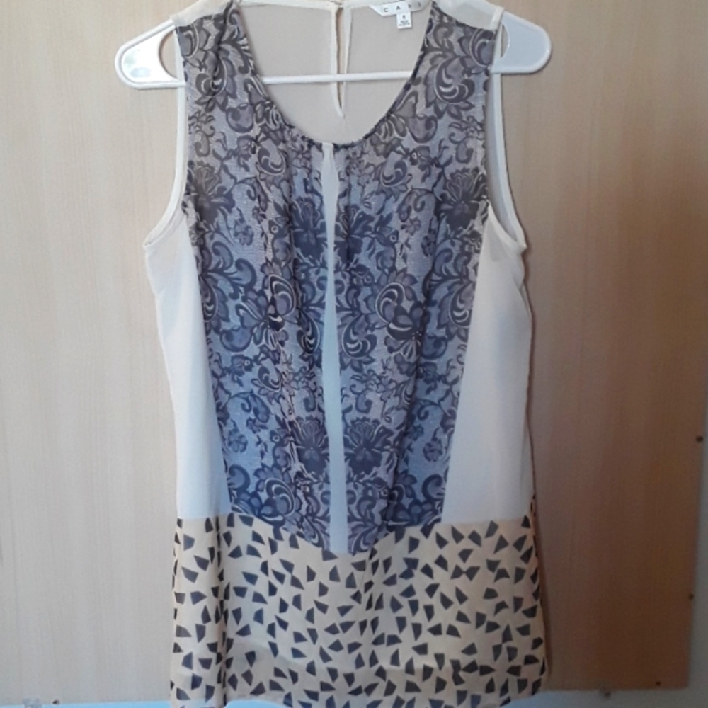 blouse printed in transparent fabric, cabi brand,